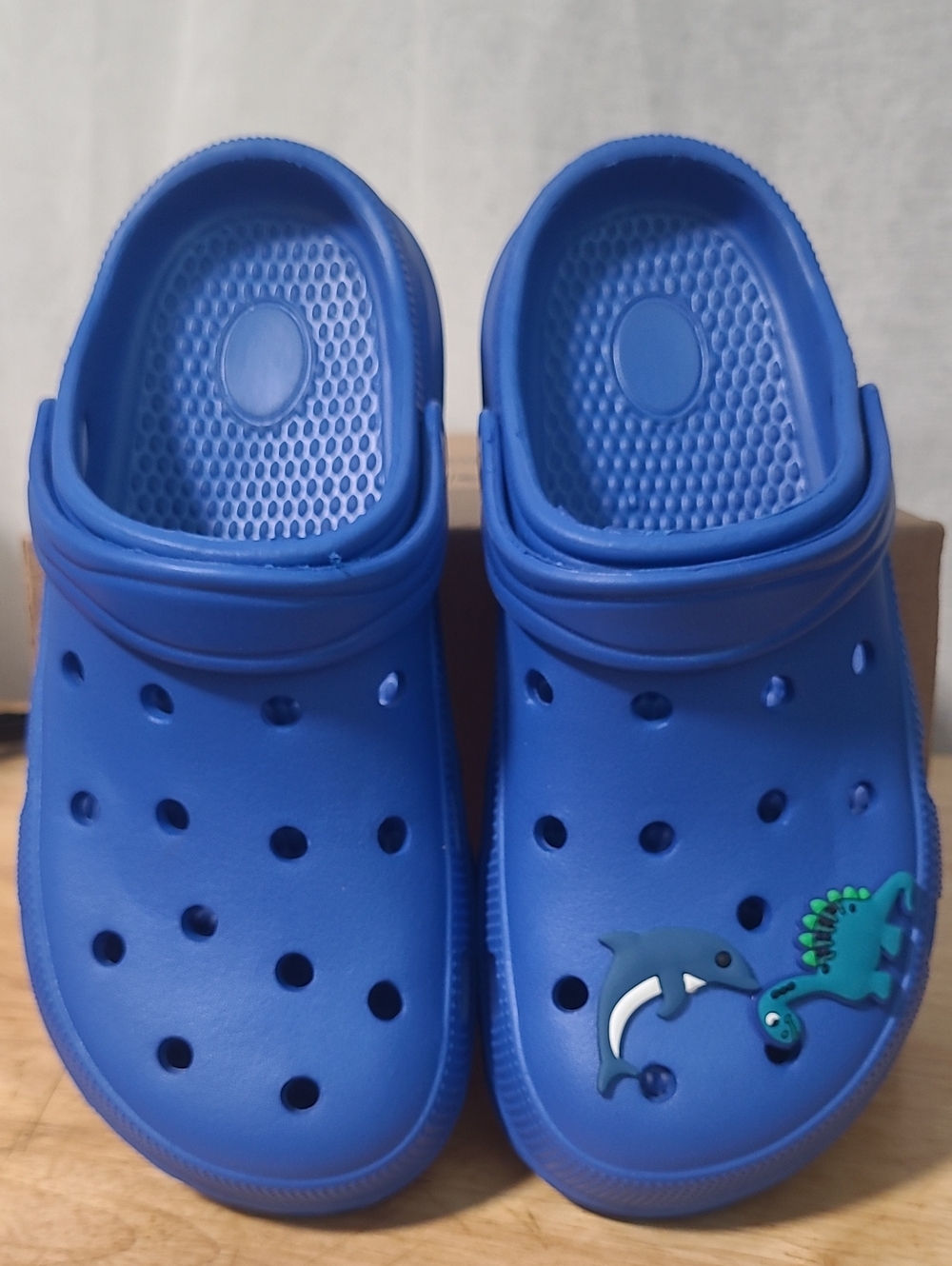 Kids Blue Slip-On Sandal Clogs with Sea Creature Charms